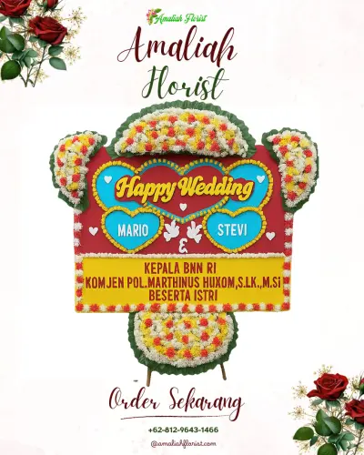 Karangan Papan Bunga Pernikahan di Manggungan
